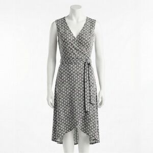 41 Hawthorn Stitch Fix Black White Geometric Arrow Faux Wrap Dress Size XXL